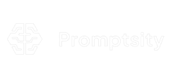 Promptsity logo featuring a white stylized brain icon and the company name.